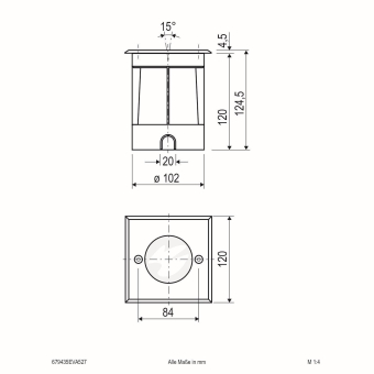 EVN LED Bodeneinbau-quad.-  679435EVA527 