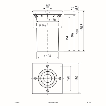 EVN Bodeneinbau-quad.-            678435 