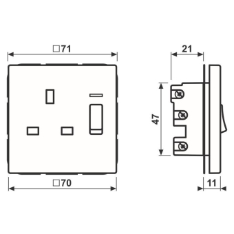 Jung Schaltbare Steckdose 13A  AL3171KOD 