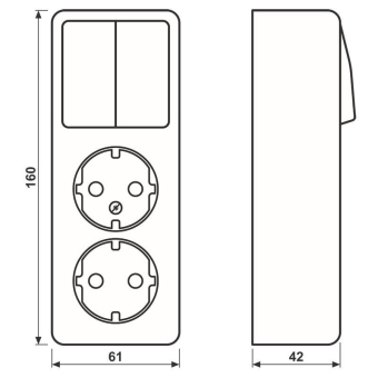 Jung SCHUKO  Zweifach-Steckdose    625 A 
