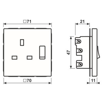 JG Schaltbare Steckdose 13A   AL 3171 AN 
