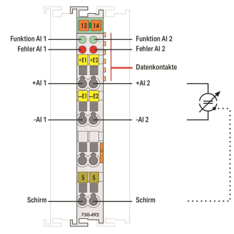 WAGO 750-492 2-Kanal-Analogeingang,4 