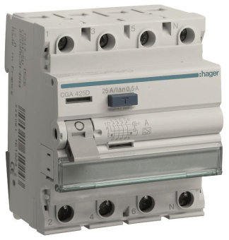 Hager Fi-Schalter 4polig 6kA 25A CGA425D 