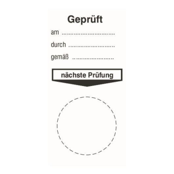 Cimco Grundplakette Geprüft/am/   182716 