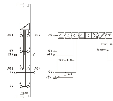 WAGO 750-553 4-Kanal-Analogausgang,0 