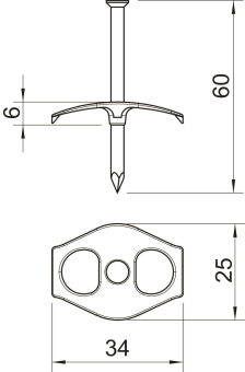 OBO 1996 60 Nagel-Fix 3,5x60mm PP 