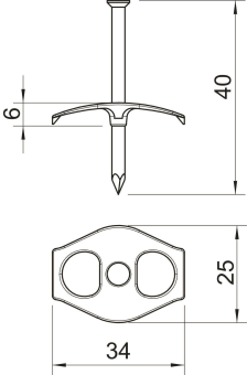 OBO 1996 40 Nagel-Fix 3x40mm PP 