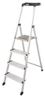 KRAU SECURY Alu-Leiter 4 Stufen   126528 