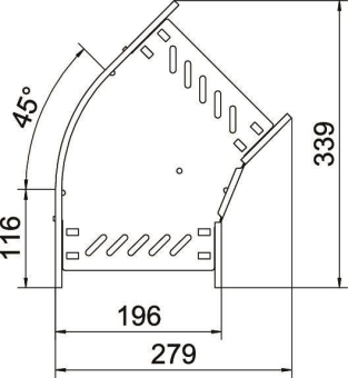 OBO RB 45 620 FS Bogen 45° f.Kabelrinne 