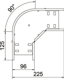 OBO RB 90 610 FT Bogen 90° f.Kabelrinne 