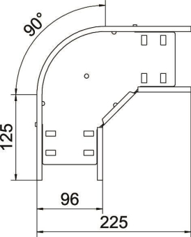 OBO RB 90 610 A2 Bogen 90° f.Kabelrinne 