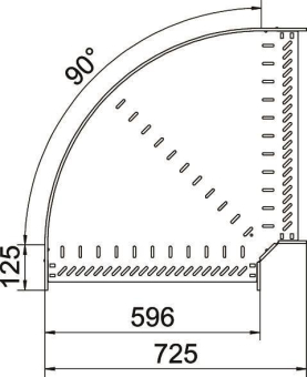 OBO RB 90 660 FT Bogen 90° f.Kabelrinne 