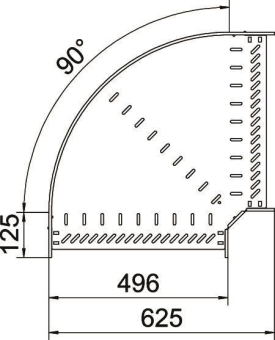 OBO RB 90 650 FT Bogen 90° f.Kabelrinne 