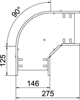 OBO RB 90 615 FS Bogen 90° f.Kabelrinne 