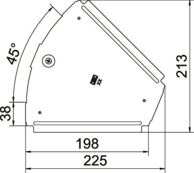 OBO RBD 45 200 FS Deckel f.45°-Bogen 