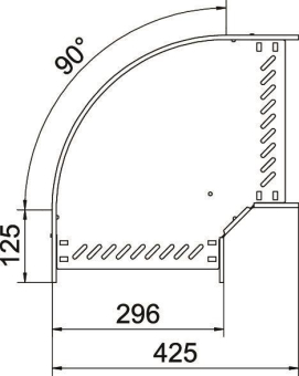 OBO RB 90 130 FS Bogen 90° f.Kabelrinne 