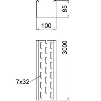 OBO MKS 810 FS Kabelrinne MKS gelocht m. 