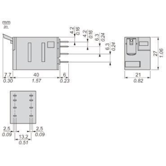 GS Miniaturrelais 2W 12A 24Vdc RXM2AB1BD 