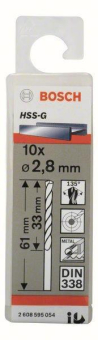 Bosch 10Metallbohrer HSS-G    2608595054 
