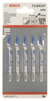 Bosch 5Stichsägeblatt T118EOF 2608634237 