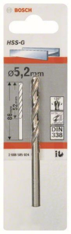 Bosch 1Metallbohrer HSS-G DIN 2608585924 