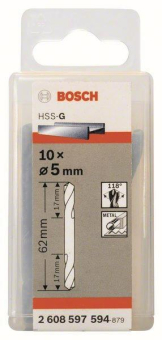 Bosch 10Doppelendbohrer HSS-G 2608597594 