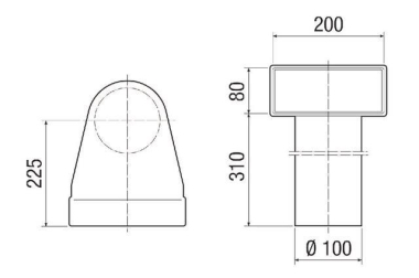 MAICO 90-Winkel z.      MF-WL100 80/200 