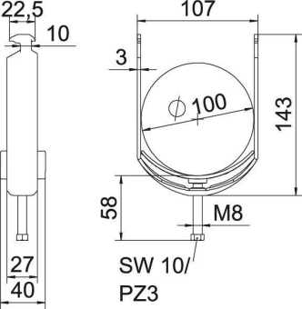 OBO BS-H1-K-100 FT Bügelschelle 2056 