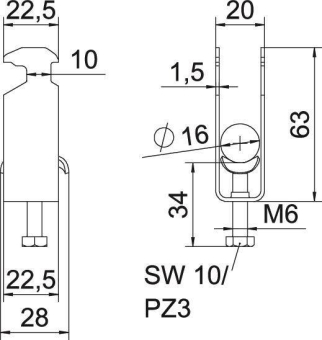 OBO BS-H2-M-16 FT Bügelschelle 2056 2f 
