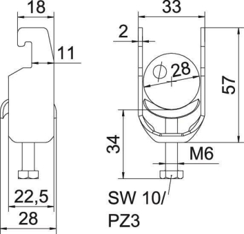 OBO BS-U1-M-28 FT Bügelschelle 2056 