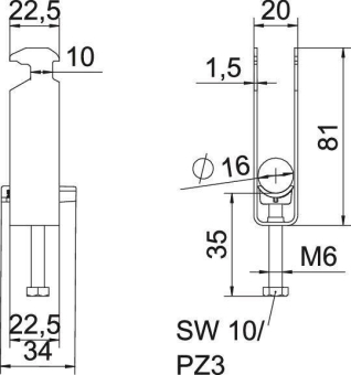 OBO BS-H3-K-16 FT Bügelschelle 2056 