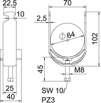 OBO BS-H1-K-64 FT Bügelschelle 2056 