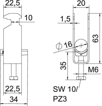 OBO BS-H2-K-16 ALU Bügelschelle 2056 