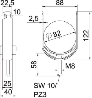OBO BS-H1-K-82 FT Bügelschelle 2056 