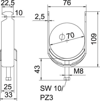 OBO BS-H1-M-70 A2 Bügelschelle 2056 