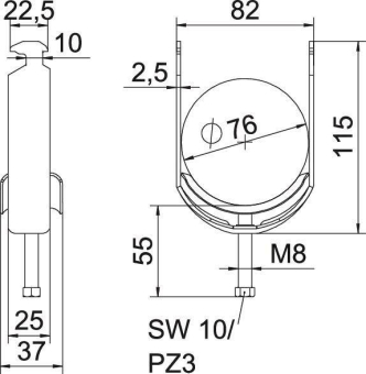 OBO BS-H1-M-76 FT Bügelschelle 2056 