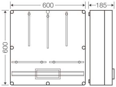 HENS Mi-Zählergehäuse 600x600x170 MI2820 