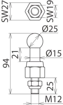 DEHN Kugelfestpunkt gerade m.     755225 