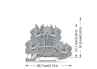 WAGO 2000-2201 Doppelstockklemme, 