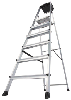 KRAU SECURY Alu-Leiter 6 Stufen   126542 