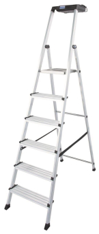 KRAU SECURY Alu-Leiter 6 Stufen   126542 