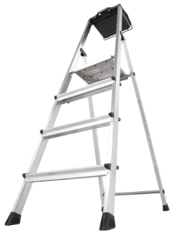 KRAU SECURY Alu-Leiter 4 Stufen   126528 