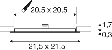 SLV SENSER 24 DL 3000K eckig ws  1003013 
