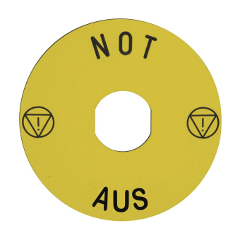 GS Schild, D=60mm, gelb, NOT AUS ZBY9260 