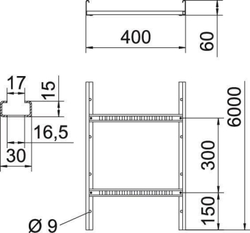 OBO LG 640 VS 6 FS Kabelleiter gelocht m 