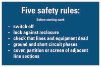 HEIN 175276 Hinweisschild Five safety 