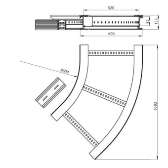 Unex Flachbogen 45  lichtgrau   67637-04 