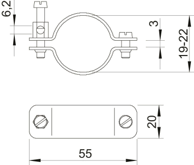OBO 942 22 Erdungsschelle 19-22mm Cu N 