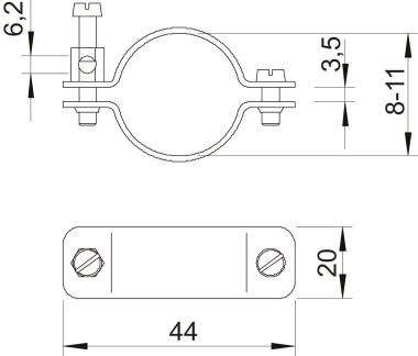 OBO 942 11 Erdungsschelle 8-11mm Cu N 