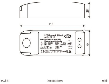 EVN LED-Netzgerät Kunststoff      PLD518 